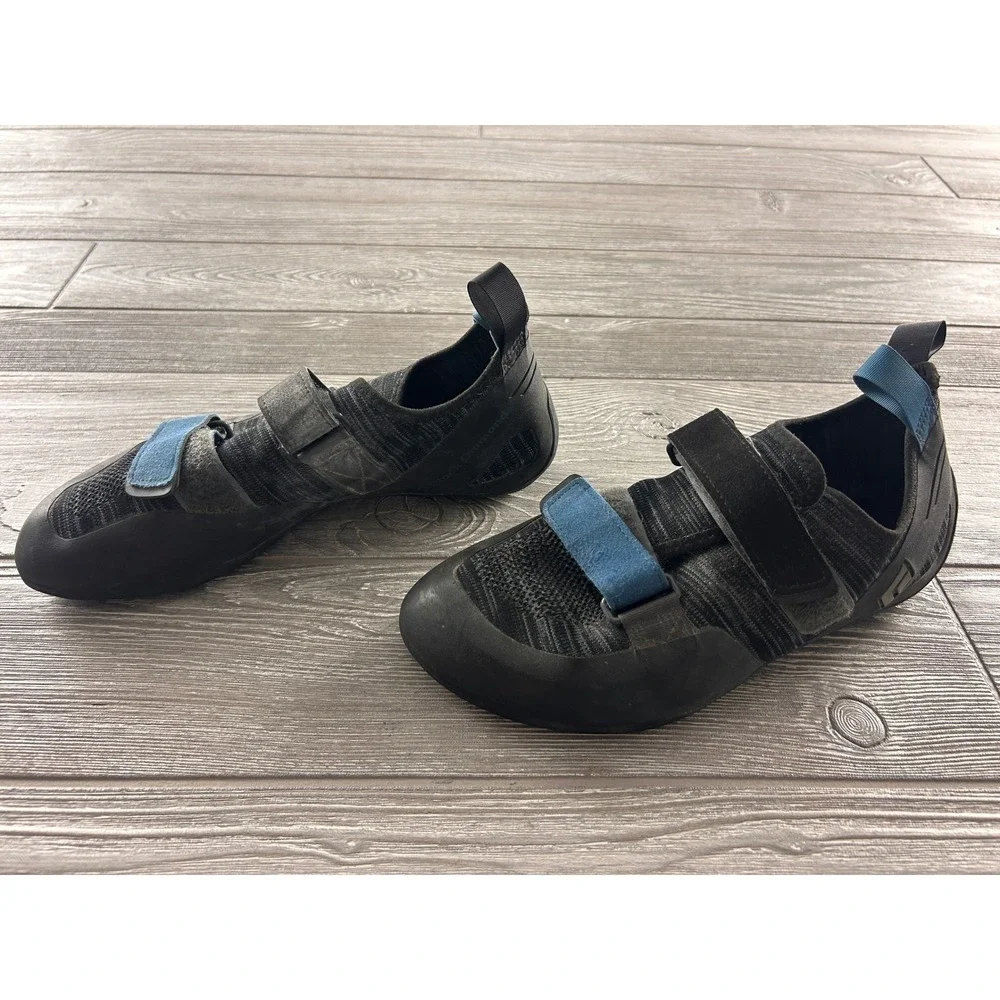 Black Diamond Momentum Climbing Shoes Mens 11 Womens 12 Black Gray Blue Velcro